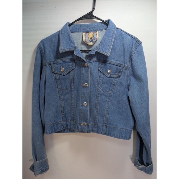 Vintage Desert West Denim Jacket Cropped Button Front Western Style, Size M - Picture 1 of 9
